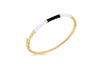 Yellow Gold Plated Silver Two-Tone Black & White Enamel Bangle