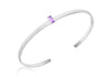 Sterling Silver Purple Tapered Baguette Cut Zirconia  uff Bangle