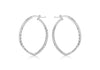Sterling Silver Patterned Elliptical Hoop Earrings