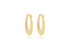 Sterling Silver 9ct Gold Bonded 2-Tone Stripe 20mm Creole Earrings