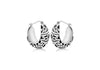 Sterling Silver Oxidised  25mm x 24mm Antique-Style Patterned Creole Earrings
