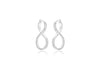 Sterling Silver Rhodium Plated 20mm x 40mm Diamond Cut 'Figure 8' Creole Earrings