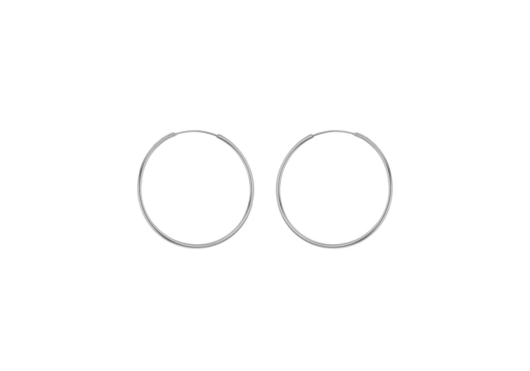 Sterling Silver 20mm Plain Hoop Earrings