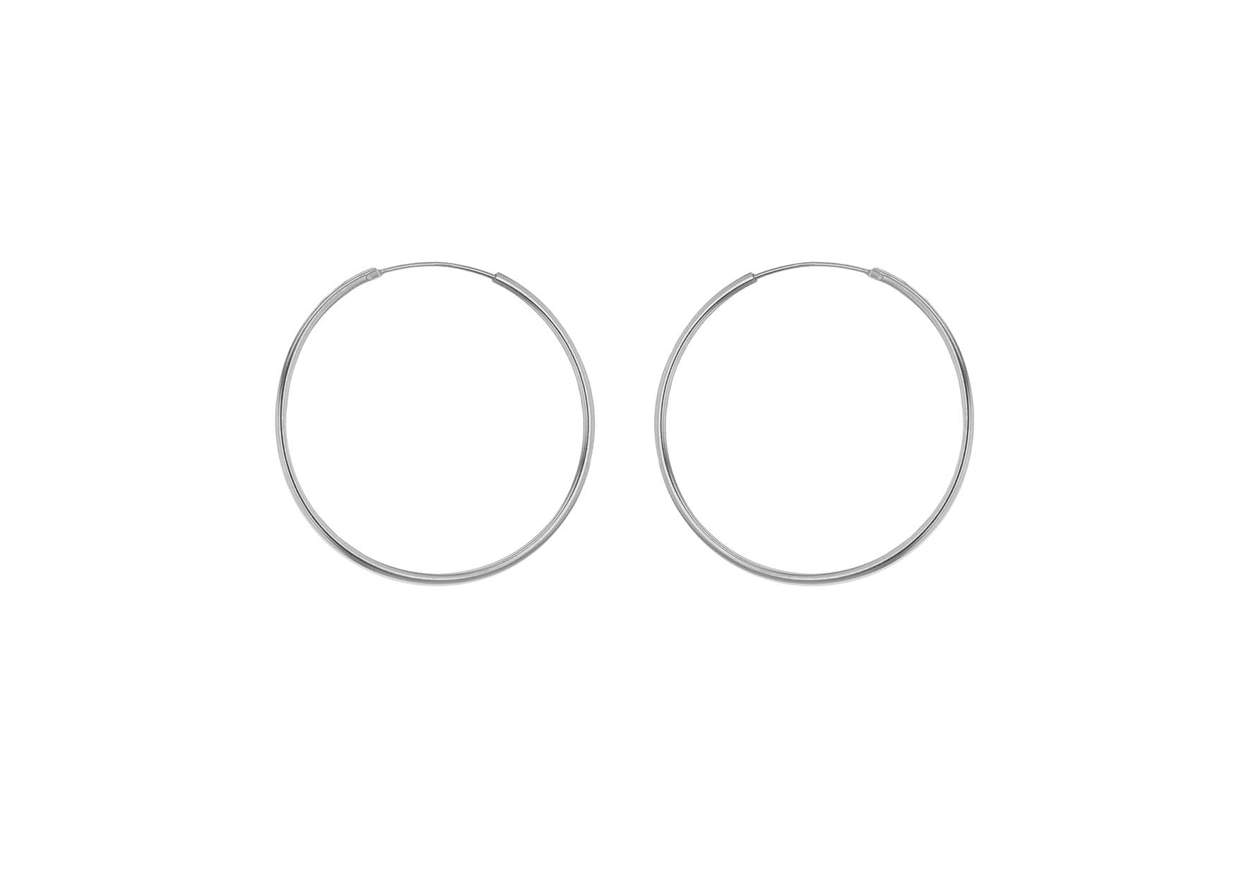Sterling Silver 26mm Plain Hoop Earrings