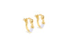 Yellow Gold Plated Blue Nautical Huggie Hoop Earrings