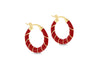 Yellow Gold Plated Weave Enamel Hoop Earrings