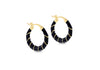 Yellow Gold Plated Weave Enamel Hoop Earrings