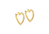 Yellow Gold Plated Sterling Silver White Zirconia Heart Earrings