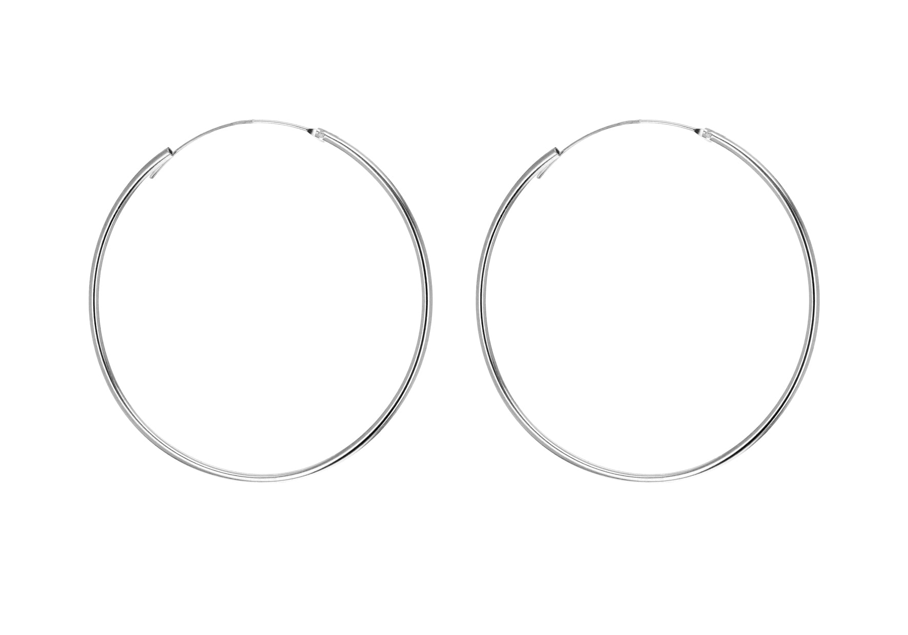 Sterling Silver 50mm Endless Hoop Earrings