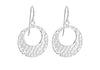 Sterling Silver Hammered CutoCut Circle Drop Earrings