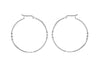 Sterling Silver 40mm Twist Pattern Creole Earrings