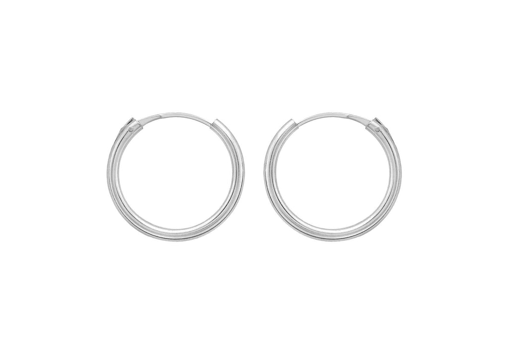 Sterling Silver 15mm Hinged Endless Hoop Earrings