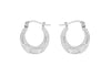 Sterling Silver Patterned Creole Earrings