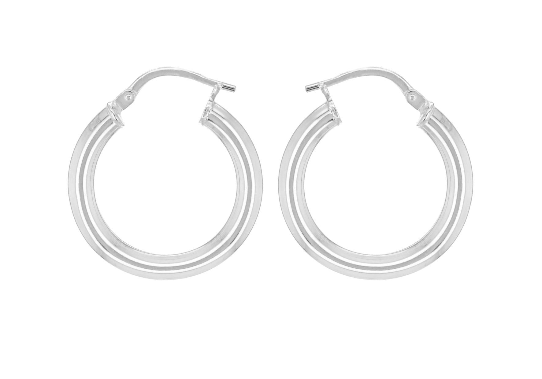 Sterling Silver 21mm Plain Hoop Earrings