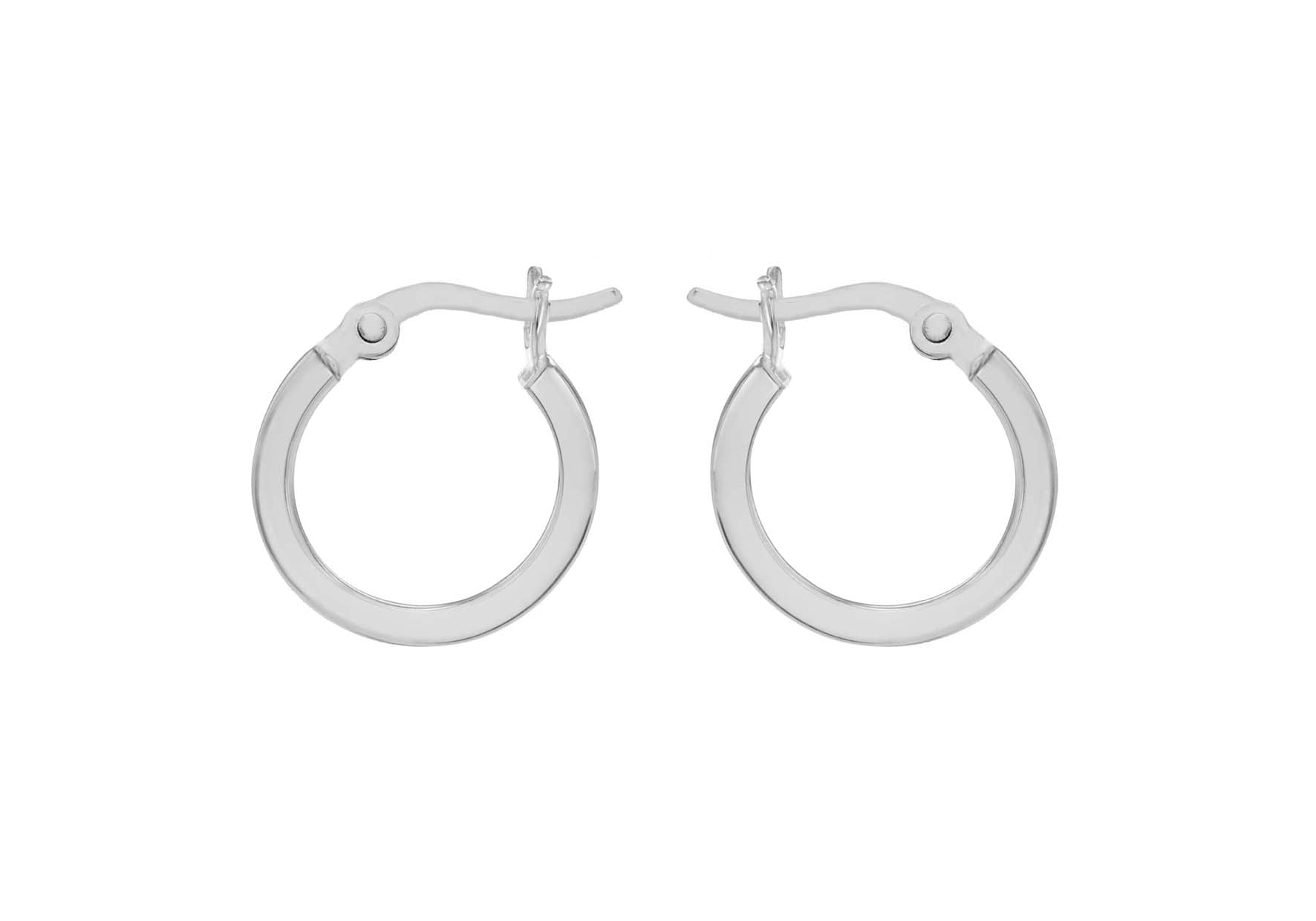 Sterling Silver 15mm Square Tube Creole Earrings