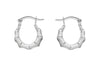 Sterling Silver 13.7mm x 15.3mm Bamboo Creole Earrings