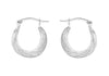 Sterling Silver 17mm Textured Twist Creole Earrings