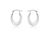 Sterling Silver 19.3mm x 26mm Twisted Oval Creole Earrings