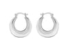 Sterling Silver 18.5mm Plain Graduated Creole Earrings