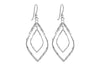 Sterling Silver 19mm x 45mm Double Twisted-Oval Drop Earrings