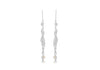 Sterling Silver Twisted White Bead Drop Earrings 
