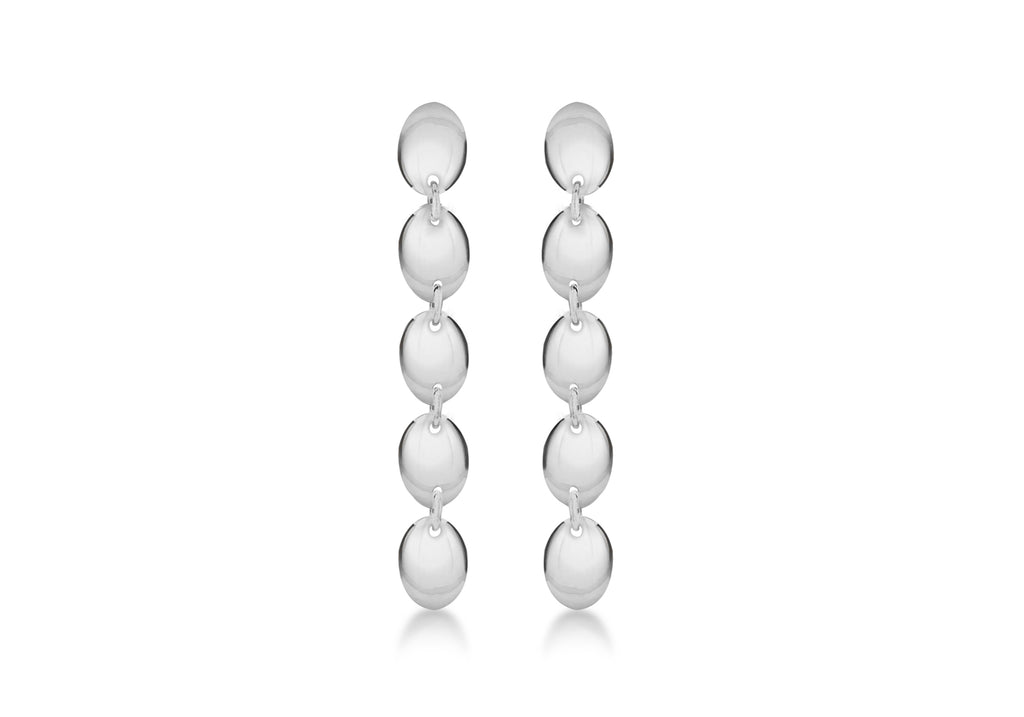 SILVER 5BEAD DROP EARRing