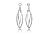 Sterling Silver 8.7mm x 37mm Open Twist Drop Earrings