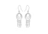 Sterling Silver Three Circle Drop Hook Earrings