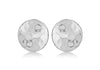 Sterling Silver 9.8mm Round Hammered Disc Stud Earrings 