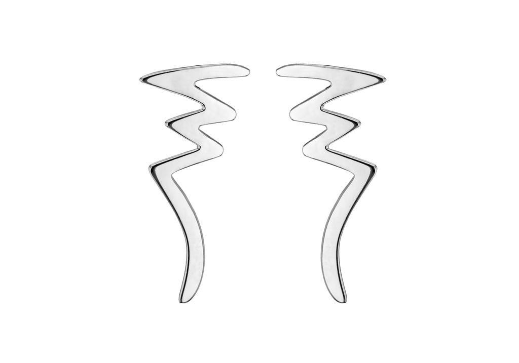 SILVER ZIG ZAG EARRing