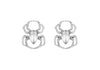SILVER OXID SPIDER STUD E/Ring