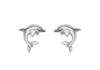 Sterling Silver 10mm x 9mm Dolphin Stud Earrings