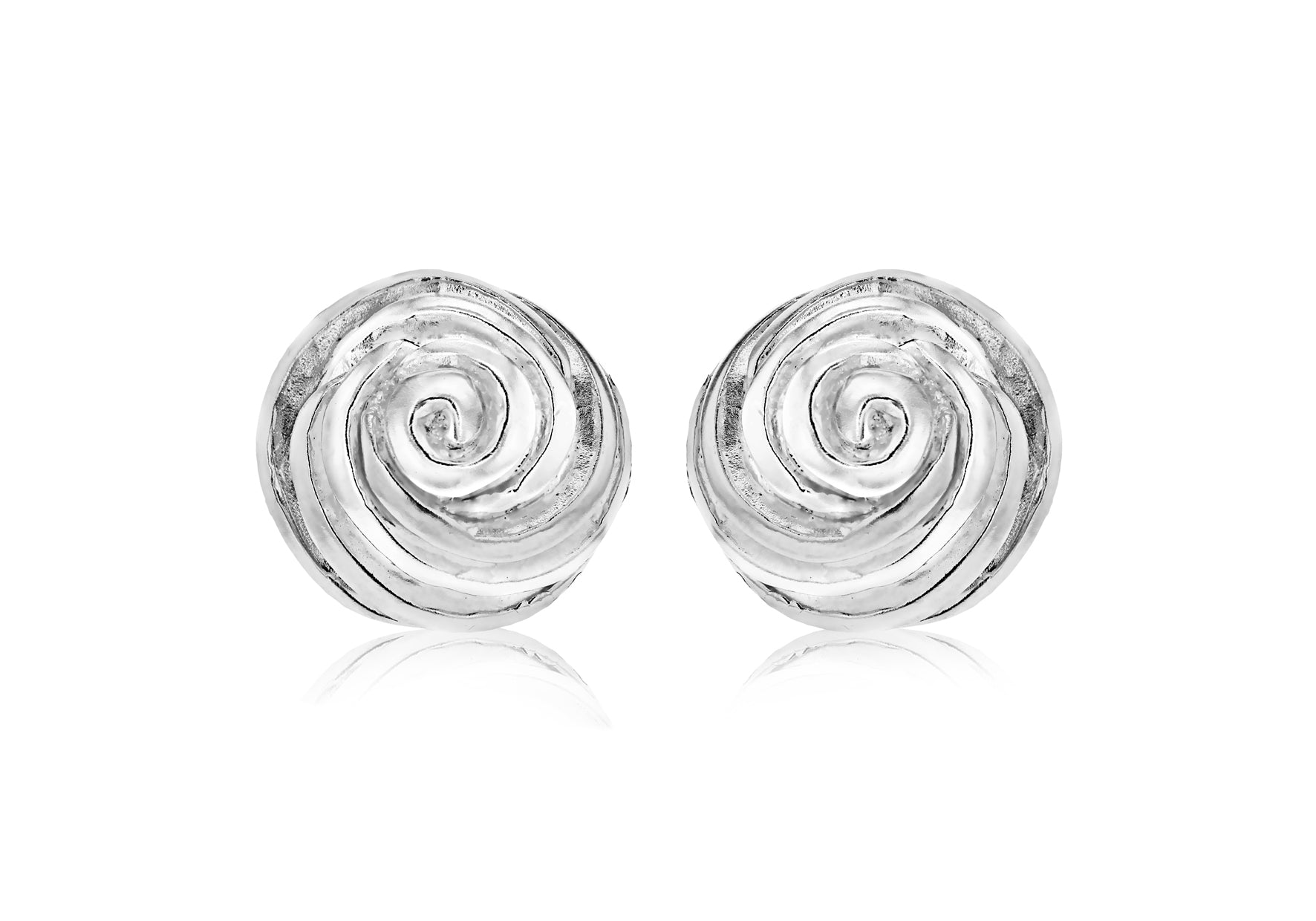 Sterling Silver 16mm Rose Stud Earrings