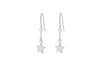 Sterling Silver Chain & Star Drop Earrings