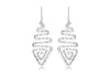 Sterling Silver Tri-Wave Triangle Drop Earrings 