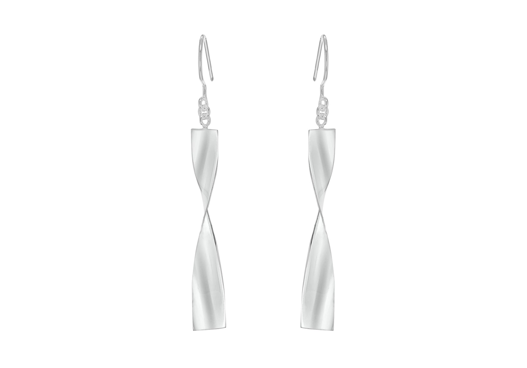 SILVER TWIST BAR & DROP EARRIN9