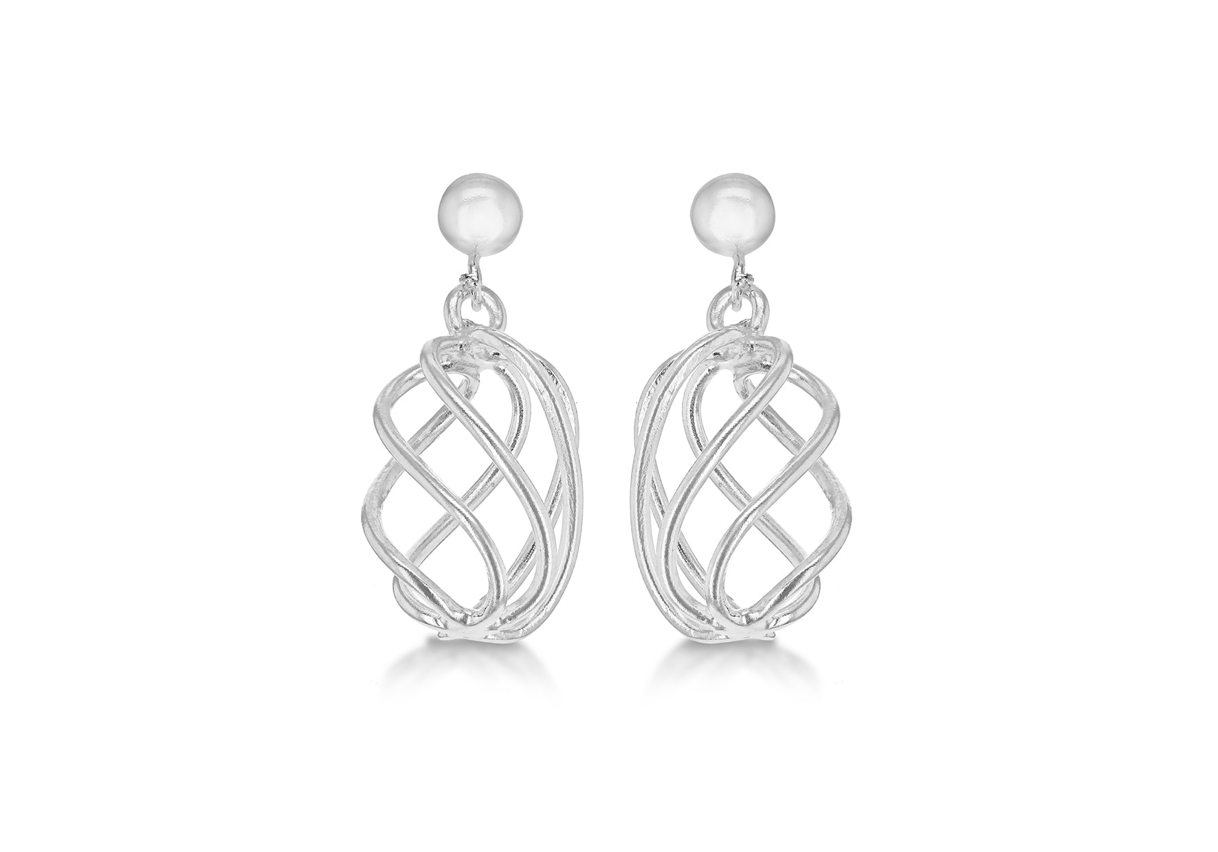 SILVER WIRE BALL DROP EARRing