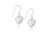 Sterling Silver 11mm x 27mm CutoCut Swirl Heart Drop Earrings