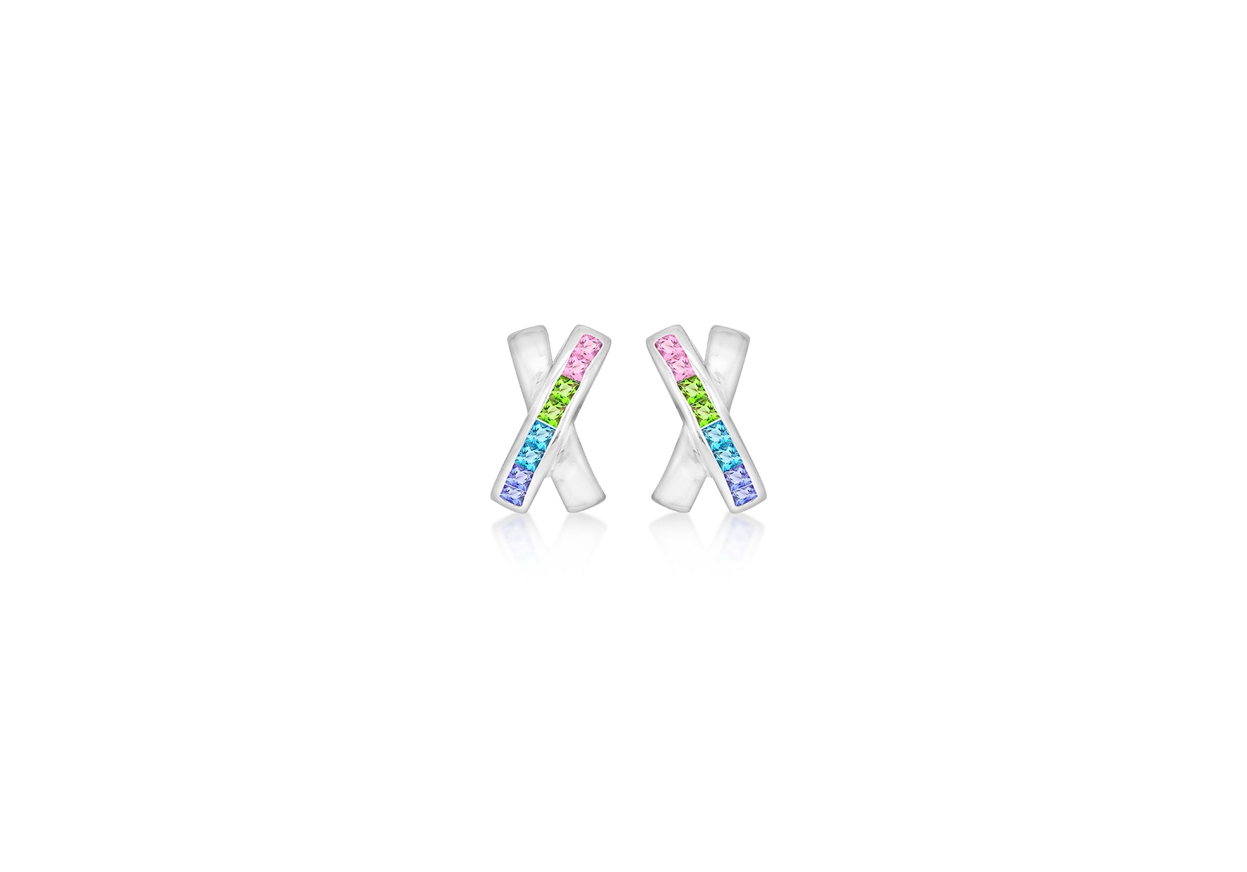 SILVER Zirconia  MULTI OL KISS EARR9