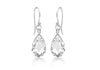 Sterling Silver White Zirconia  Stone Set FacetedDropper Earrings