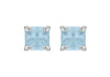 SILVER 5MM SQ AQUA Crystal  ST ER9