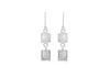 Sterling Silver White Mother of Pearl Double-Square Drop Earrings