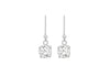 Sterling Silver Zirconia  Stone Set Round Drop Earrings