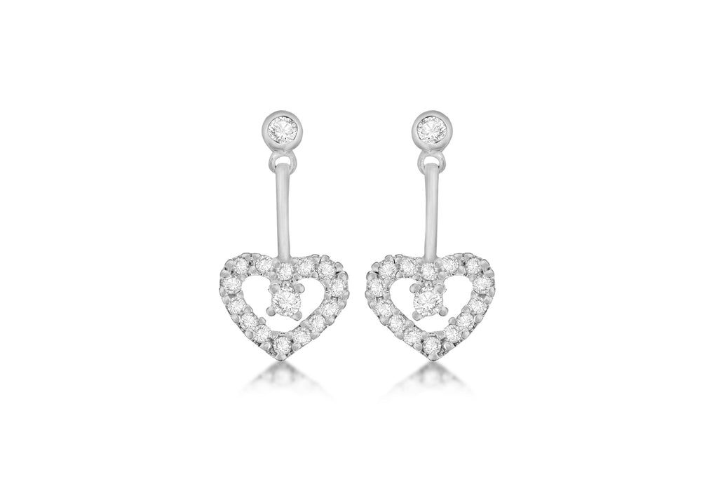 SILVER WHT Zirconia  1HEART ARROW ER9