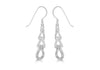 Sterling Silver Zirconia Tri-Link Drop Earrings