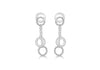Sterling Silver Plain & Twist Circle Drop Earrings 