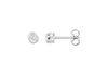 Sterling Silver Zirconia  4mm Round Patterned Stud Earrings