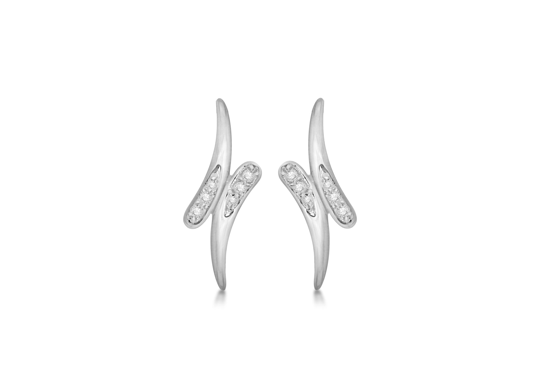 SILVER Zirconia  Cross OVER EARRing
