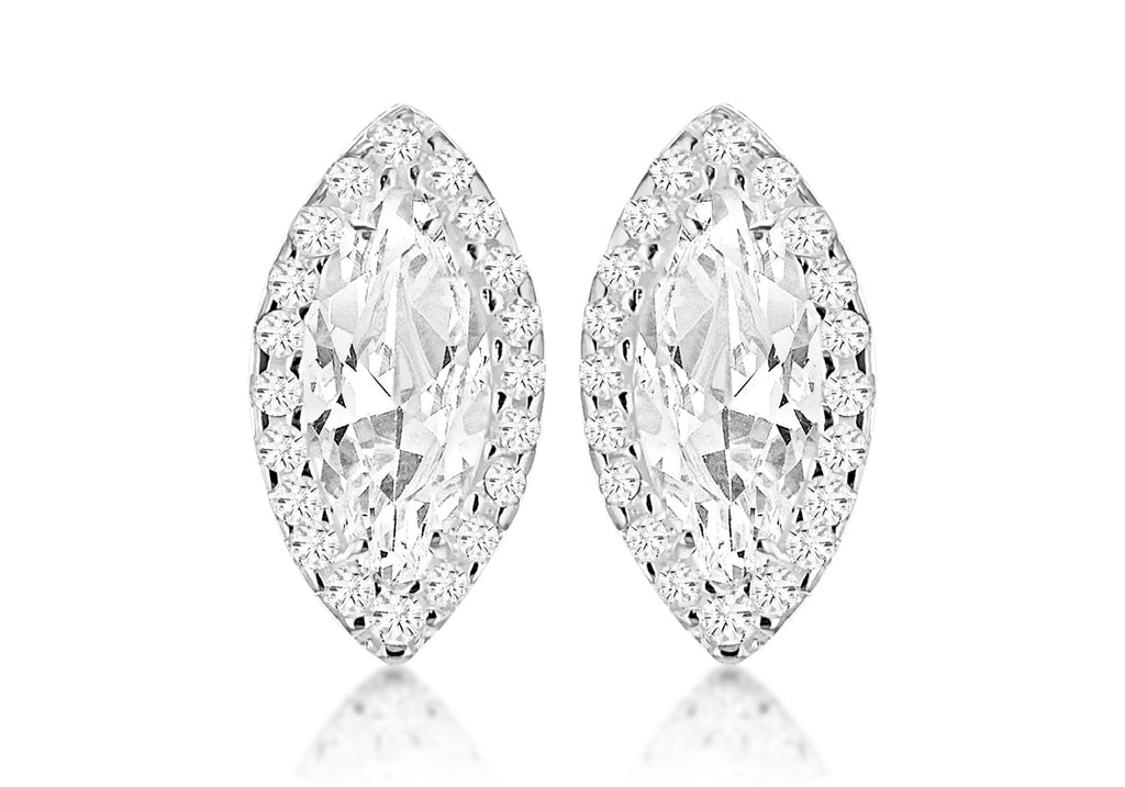 SILVER W/Zirconia  DIA SHAPE EARRing