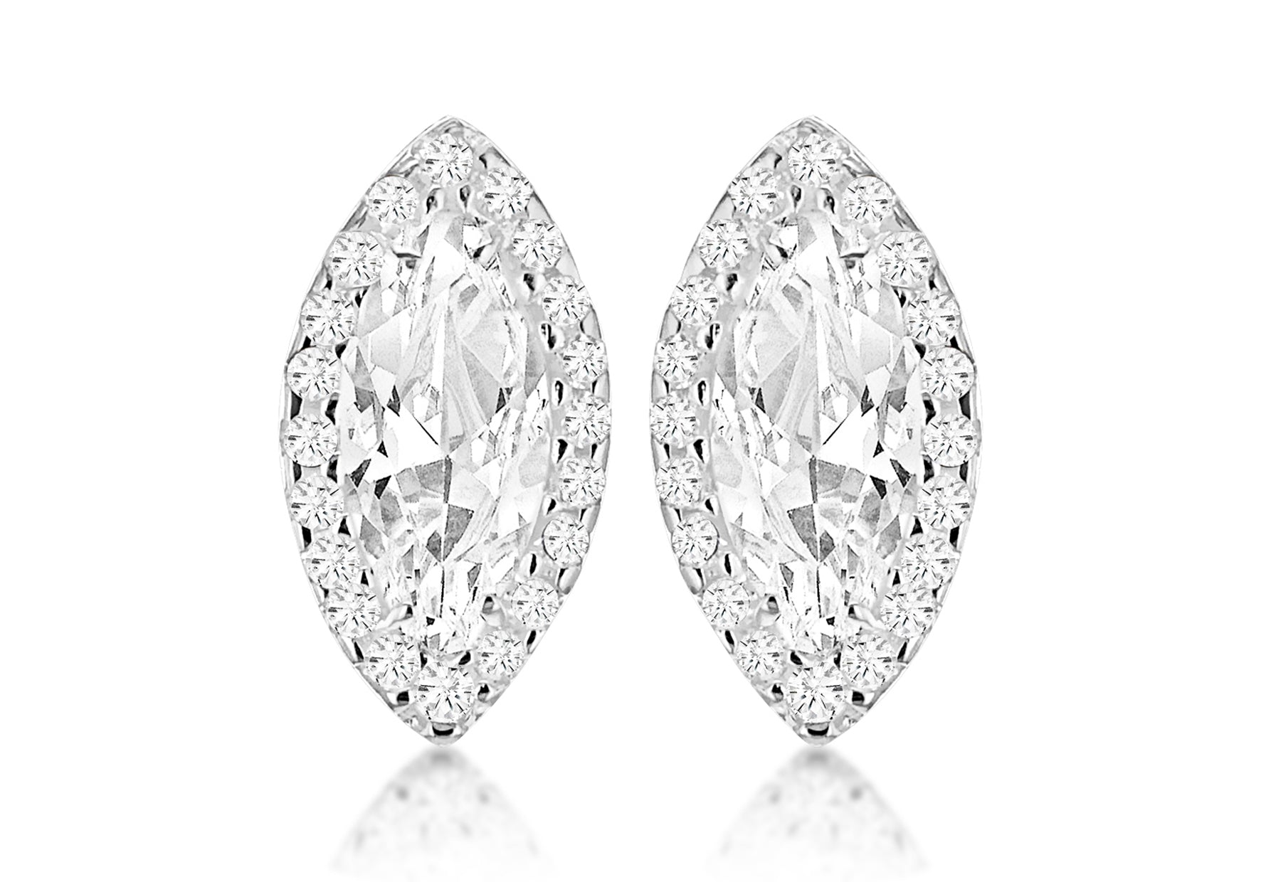 SILVER W/Zirconia  DIA SHAPE EARRing
